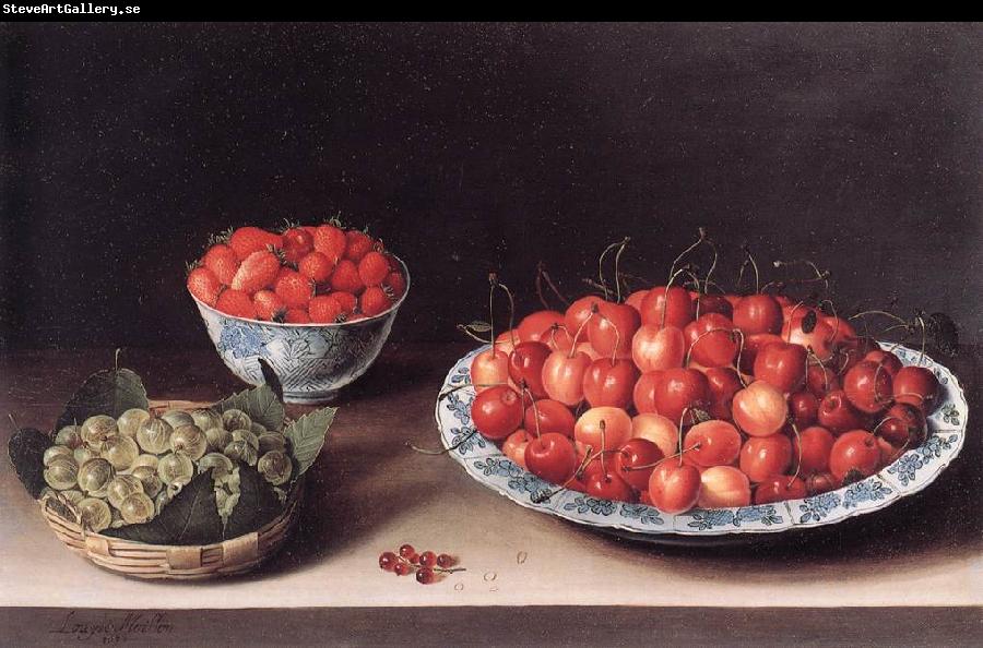 MOILLON, Louise Still-Life with Cherries, Strawberries and Gooseberries ag